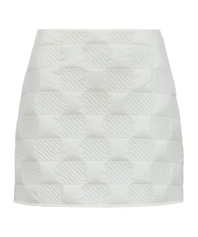 Moncler Logo-patch Quilted Mini Skirt In White