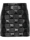 Moncler Logo-patch Quilted Miniskirt In Black