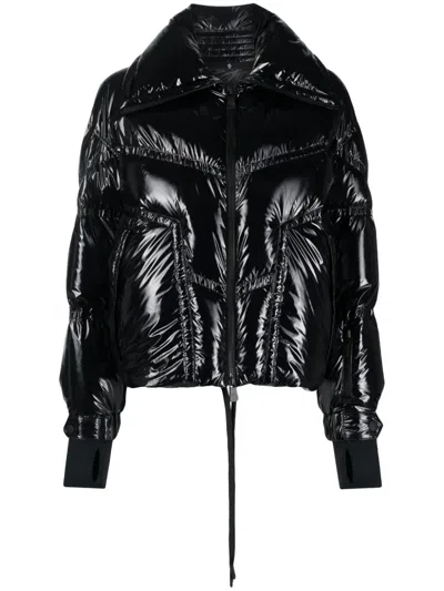 Moncler Logo-patch Quilted Puffer Jacket In Black