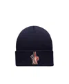 Moncler Logo-patch Ribbed Beanie In Black