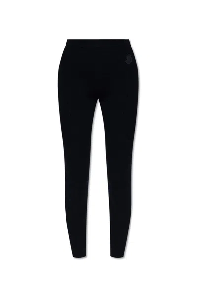 Moncler Logo-appliqué Leggings In Black