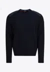 Moncler Grenoble Blue Wool Blend Knitwear In Blue