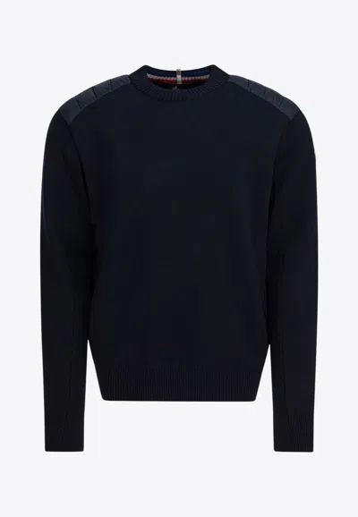 MONCLER LOGO PATCH RIBBED SWEATER