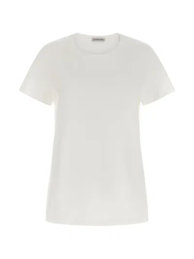 Moncler Cotton Jersey Slim Fit Crew Neck T-shirt In White