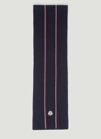 Moncler Logo Patch Scarf In Black