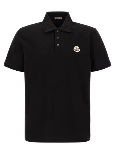Moncler Logo Patch Shirt Polo Black