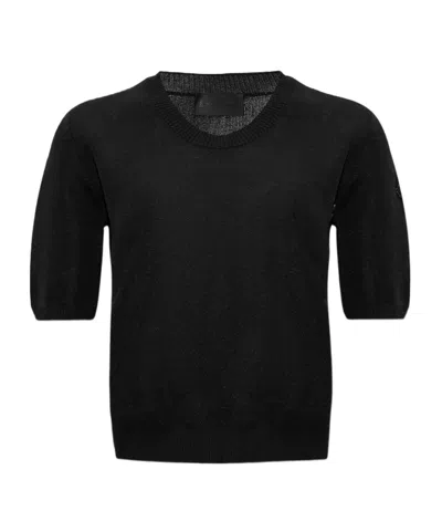 Moncler Logo-patch Short-sleeve Jumper In Black
