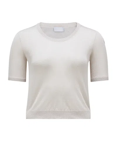 Moncler Logo-patch Short-sleeve Jumper In White