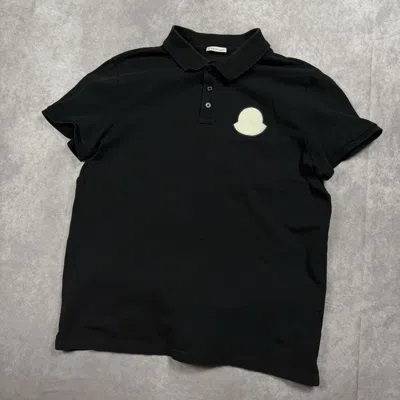 Pre-owned Moncler Logo Patch Short-sleeve Polo Shirt 'black'