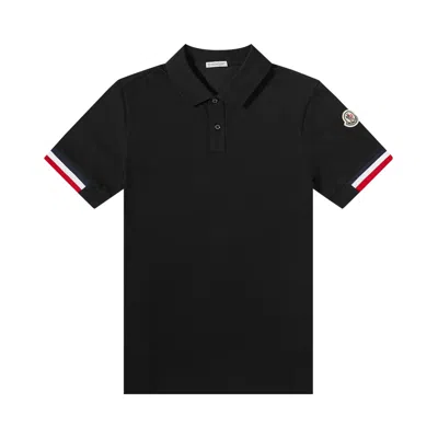 Pre-owned Moncler Logo Patch Short-sleeve Polo Shirt 'black'