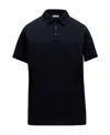 Moncler Logo-patch Short-sleeve Polo Shirt In Blue