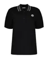 Moncler Logo-patch Cotton Polo Shirt In Black