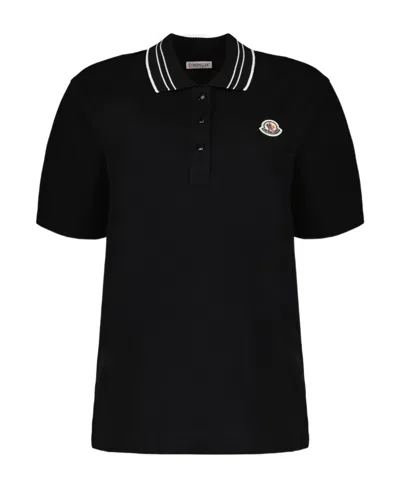 MONCLER MONCLER LOGO PATCH SHORT-SLEEVED POLO SHIRT