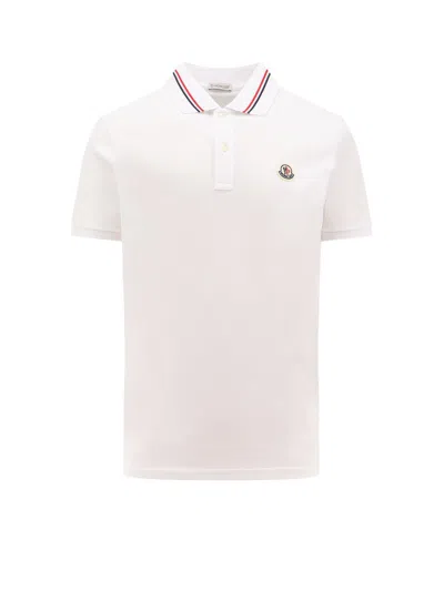 Moncler Logo Patch Short-sleeved Polo Shirt In Nero
