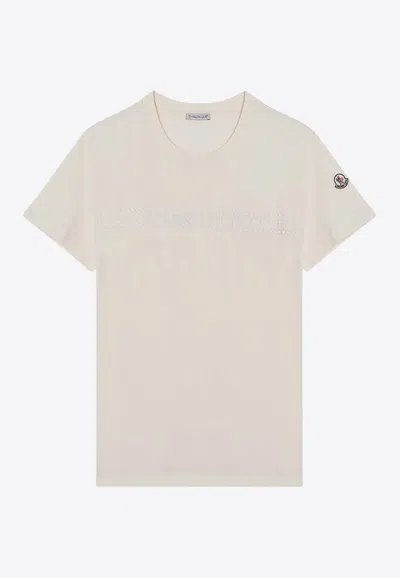 Moncler Logo Patch Short-sleeved T-shirt In Ivory