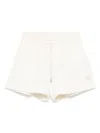Moncler Relaxed-fit White Shorts With Elastic Waistband In 白色