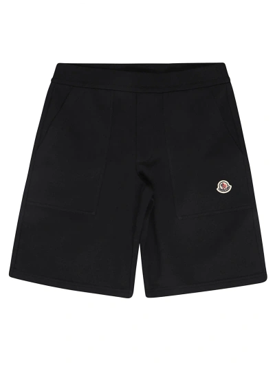 Moncler Kids' Logo Patch Shorts In Navy