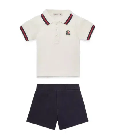 Moncler Logo-patch Shorts Set In White