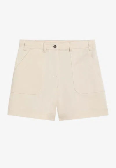 Moncler Logo-patch Shorts In White