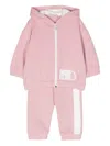 Moncler Logo-patch Side-stripe Tracksuit (set Of Two) In Pink
