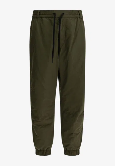 Moncler Logo Patch Sport Pants In Animal Print