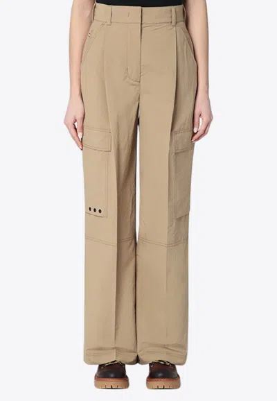 MONCLER LOGO PATCH STRAIGHT CARGO PANTS