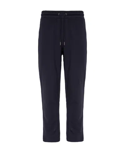 Moncler Logo Patch Straight Leg Trousers In Black