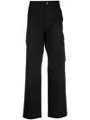 Moncler Logo-patch Straight-leg Trousers In Black