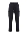 Moncler Logo-patch Straight-leg Trousers In Blue