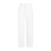 Moncler Logo Patch Straight Leg Trousers In White