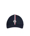 Moncler Logo-patch Stripe-detail Cap In Black