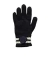 Moncler Logo-patch Striped Gloves In Black