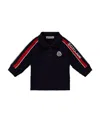 Moncler Logo-patch Striped Polo Shirt In Blue