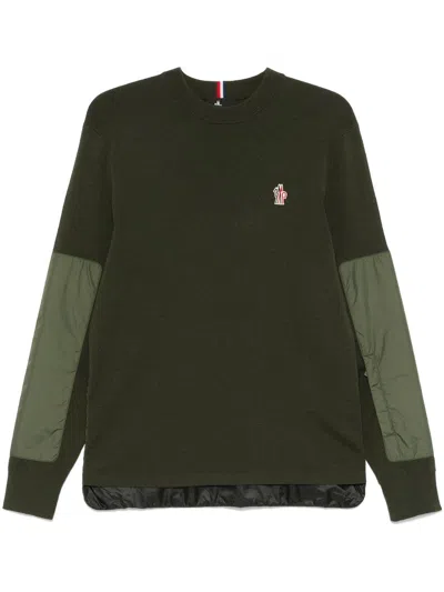 Moncler Logo-patch Sweater In Grün