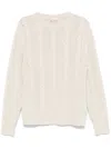Moncler Cable-knit Wool And Cashmere Sweater In White