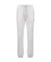 Moncler Logo Patch Cotton Fleece Sweatpants In White