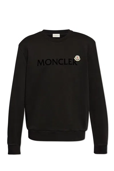 Moncler Logo Patch Sweatshirt In Black