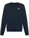 Moncler Faded Logo Cotton Sweatshirt In Blue