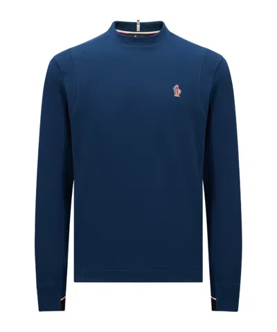 Moncler Logo-patch Sweatshirt In Blue