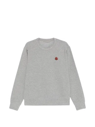Moncler Logo Patch Sweatshirt In Gray