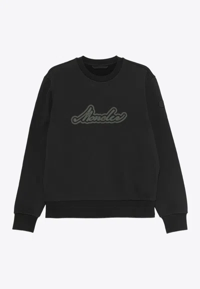 Moncler Logo Patch Sweatshirt In Black