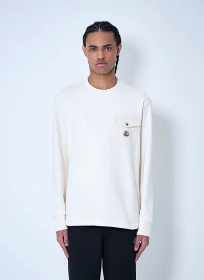 Moncler Logo Patch Sweatshirt In White