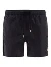 Moncler Swim Shorts With Elastic Waistband And Pockets In Black