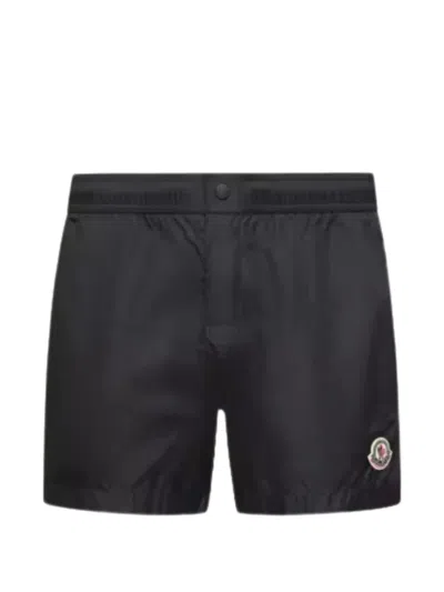 Moncler Logo-patch Swim Shorts In Black