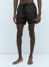 Moncler Logo Patch Detail Elastic Waist Swim Shorts In Black