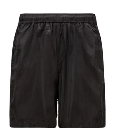 Moncler Logo-patch Swim Shorts In Black