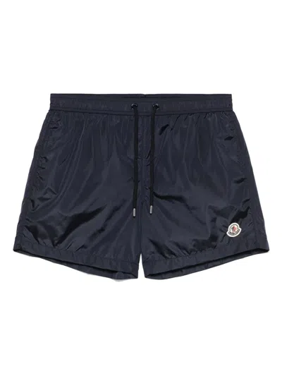 Moncler Logo-patch Swim Shorts In Black