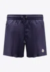 Moncler Patch Logo Swim Shorts In Blue