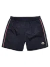 Moncler Logo Patch Swim Shorts In Blue