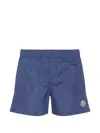 Moncler Nylon Beach Shorts Featuring Zip Pocket In Blue